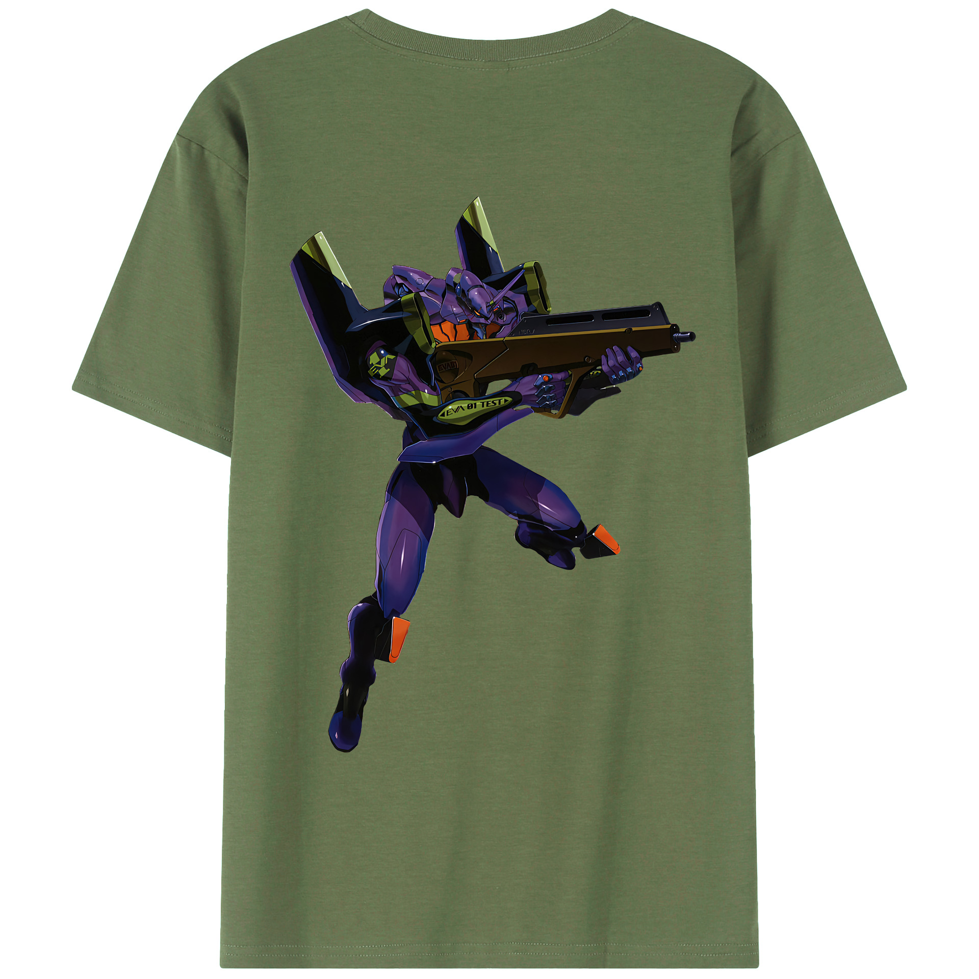 （画像用） EVA 新世紀エヴァンゲリオン 綿100％ メンズ半袖Tシャツ（バックプリント） 通気性
